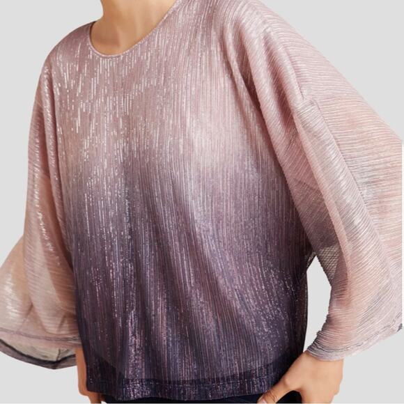 Anthropologie Serena Metallic Ombre Top Size XS LIKE NEW - Picture 2 of 8